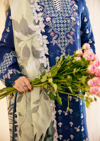 Qalamkar Qlinekari Luxury Lawn'24 SQ-08 ZEL - Mohsin Saeed Fabrics