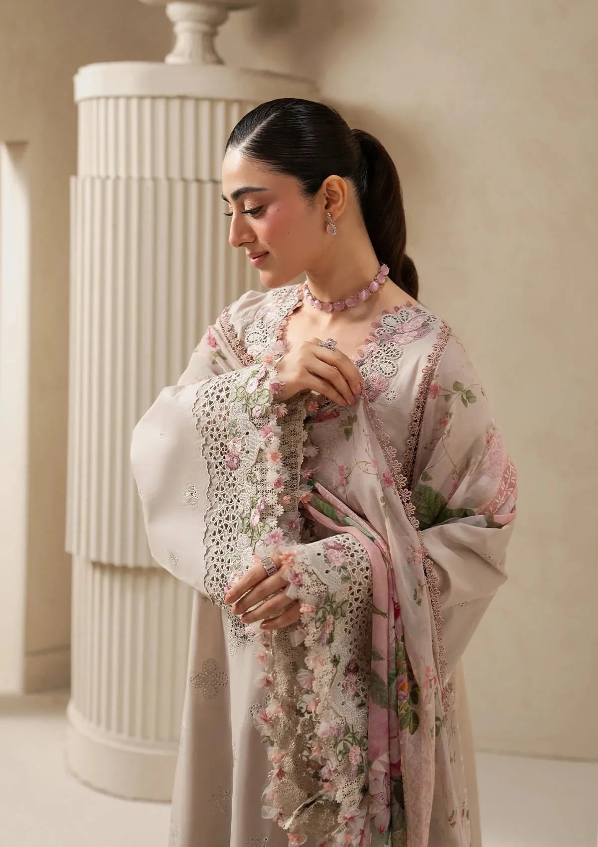 Elaf E-Craft Chikankari Lawn'26 EHC-6B CLAY