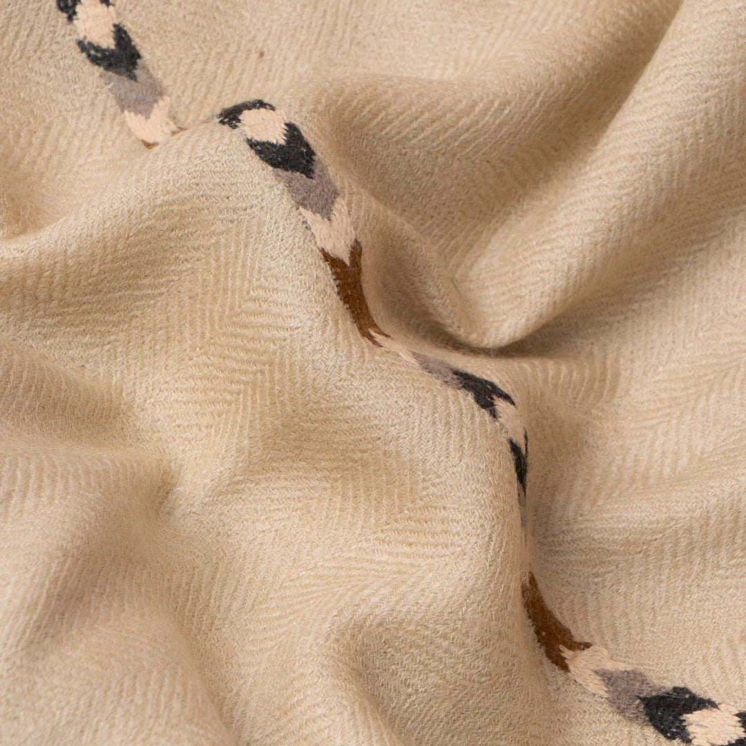 Lux Woolen Shawl By Dynasty D-2 - Fawn