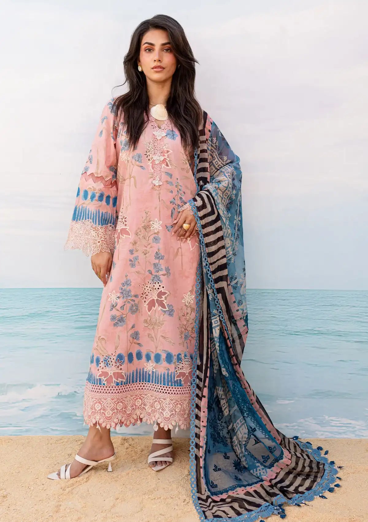 Nureh Gardenia Emb Lawn'24 NS-132-A - Mohsin Saeed Fabrics