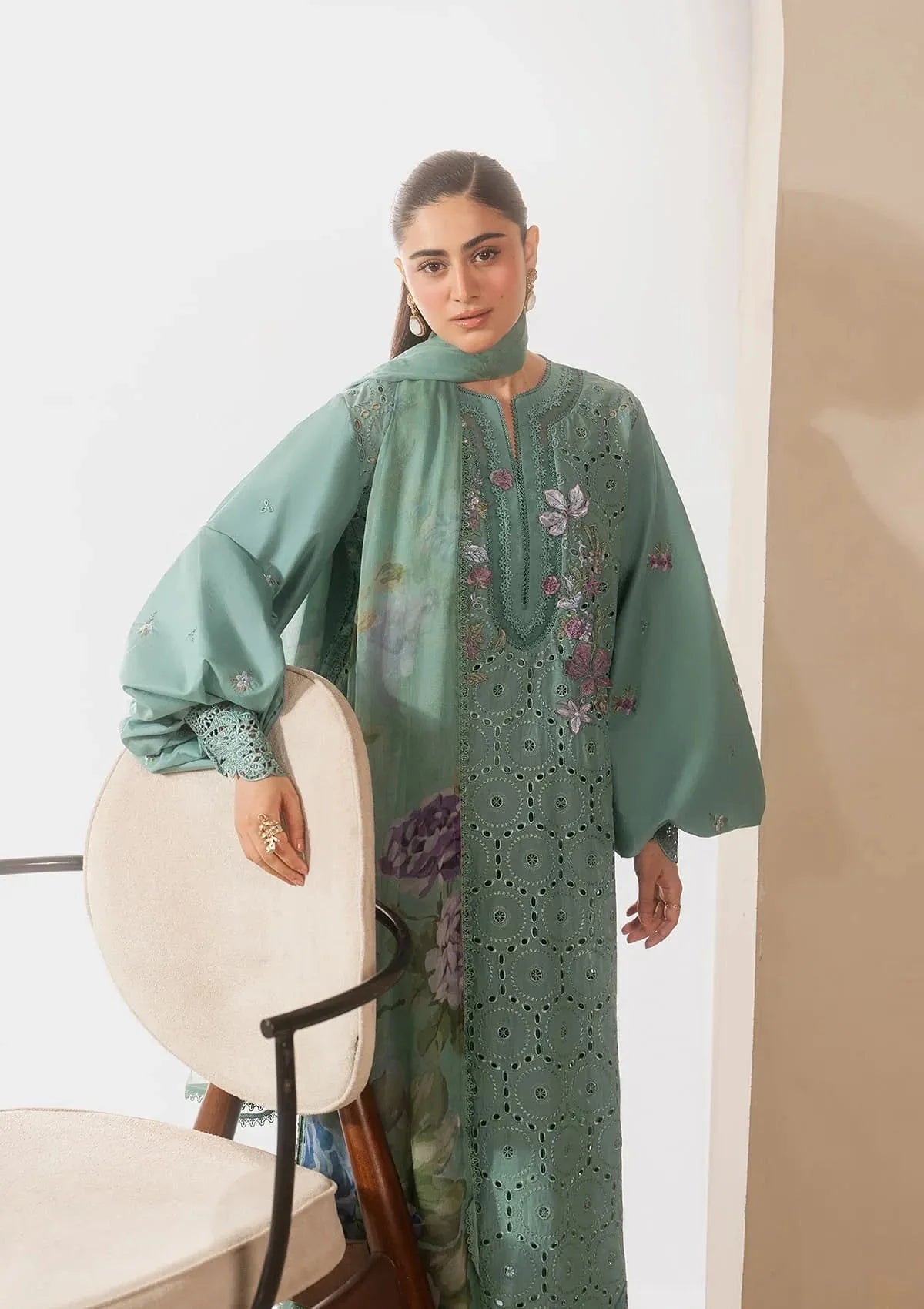 Elaf E-Craft Chikankari Lawn'26 EHC-1B WILLOW