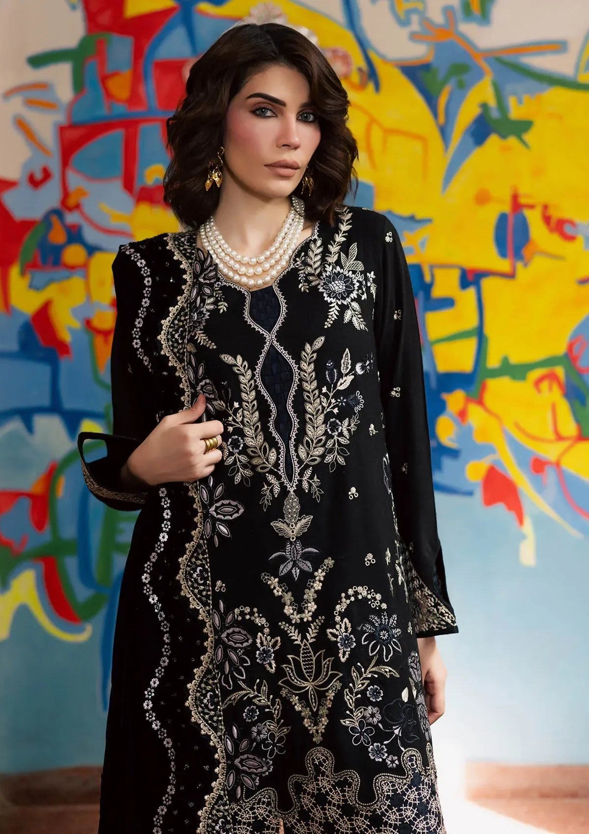 Nureh Exclusive Luxury Velvet Shawl'25 NE-185