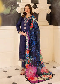 Farasha Seraya Emb Lawn'24 D-02 INDIGO - Mohsin Saeed Fabrics