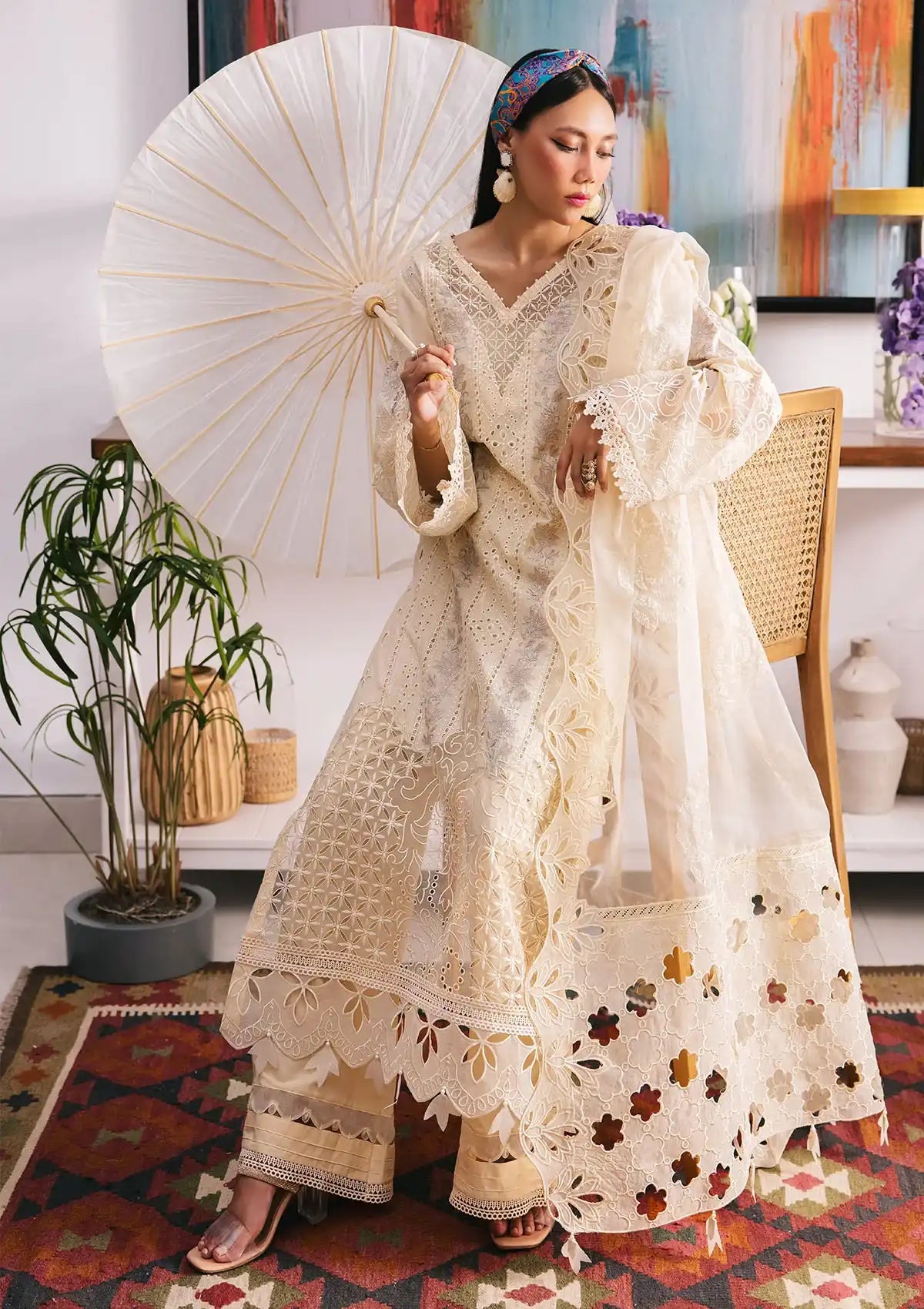 Nureh Eid Escape Luxury Lawn'24 NE-92 AMELFIE - Mohsin Saeed Fabrics