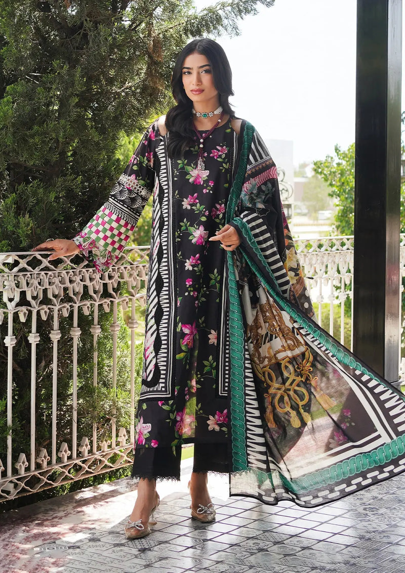 Elaf Prints Lawn Collection'24 EEP-02A-Dark Floral