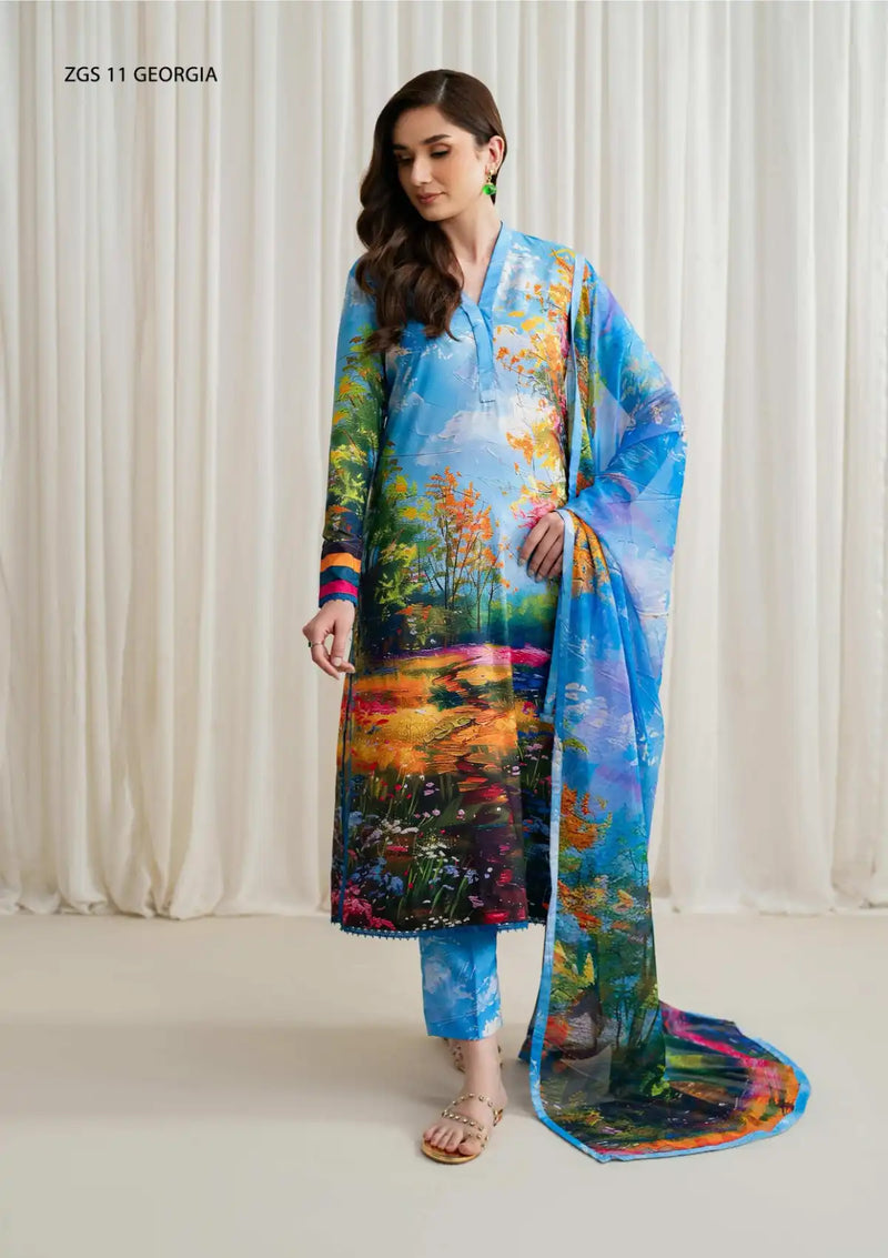 Zarif Printed Georgette Silk'24 ZCS-11 Georgia