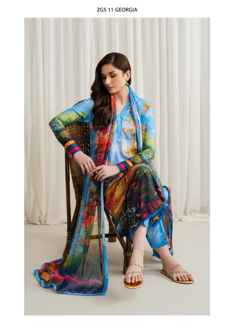 Zarif Printed Georgette Silk'24 ZCS-11 Georgia