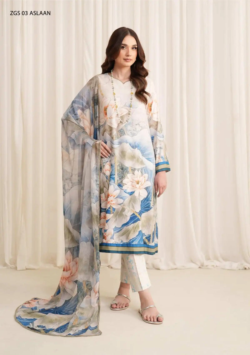 Zarif Printed Georgette Silk'24 ZCS-03 Aslaan