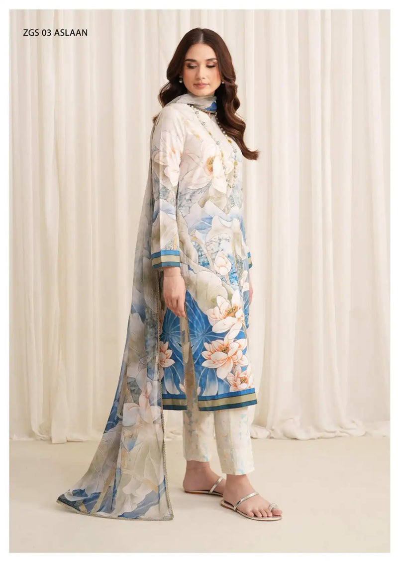 Zarif Printed Georgette Silk'24 ZCS-03 Aslaan