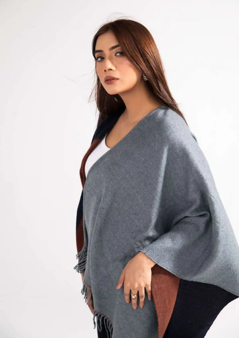 Manahil Winter Cape Shawls'23 CS-48