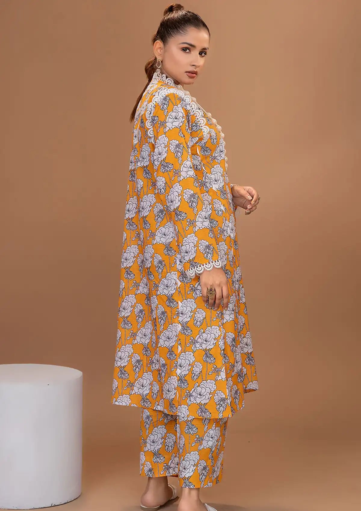 Safwa Summer Pret'24 2 Pcs P000385-YELLOW - Mohsin Saeed Fabrics
