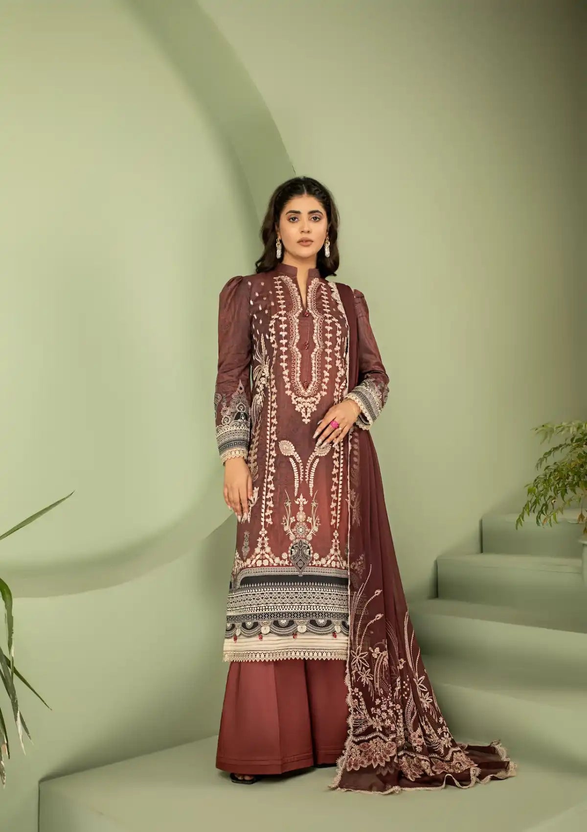 Smile Luxury Lawn'24 Vol-02 D-1329 - Mohsin Saeed Fabrics