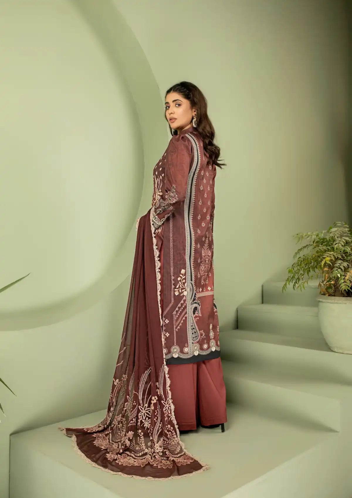 Smile Luxury Lawn'24 Vol-02 D-1329 - Mohsin Saeed Fabrics