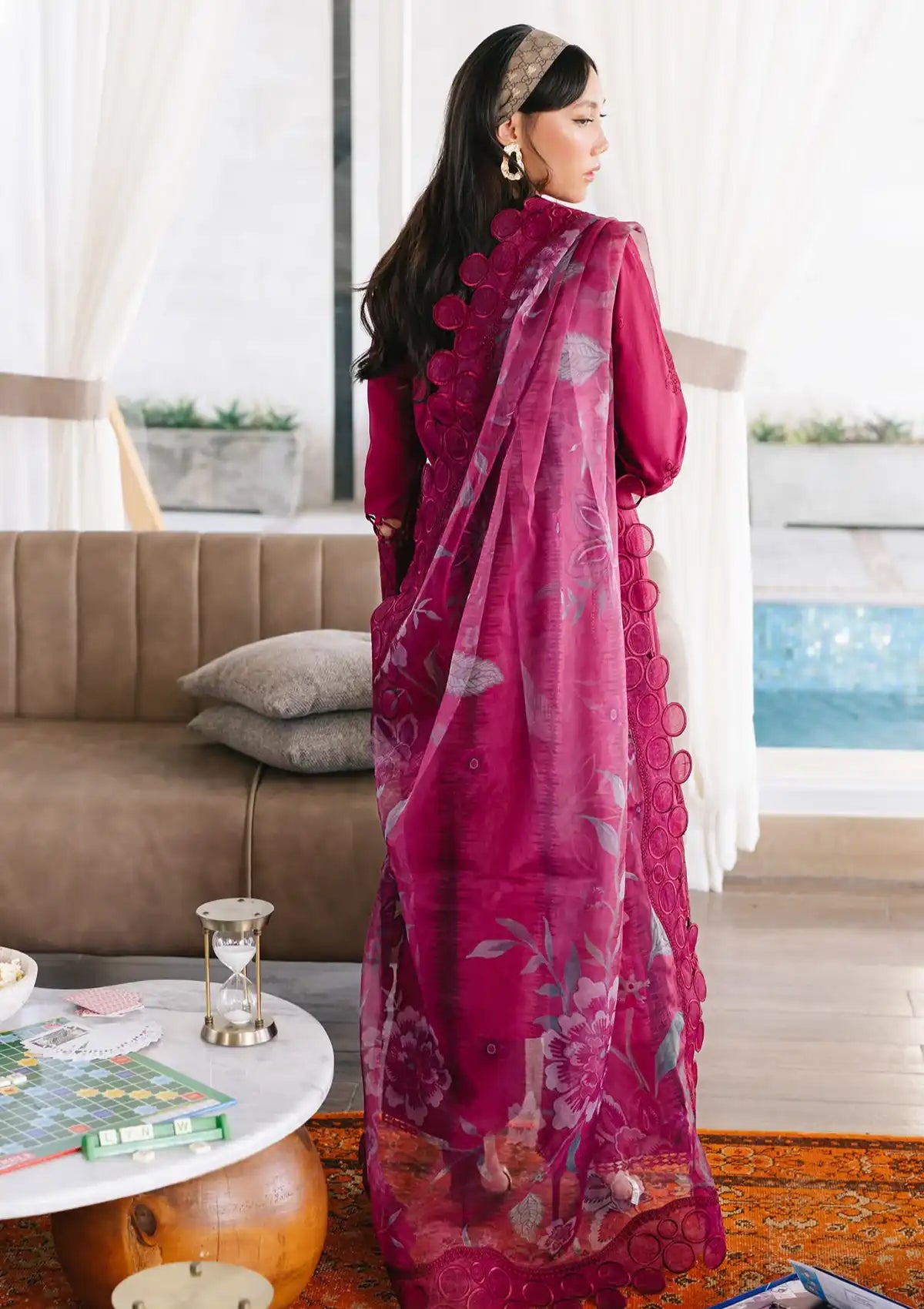 Nureh Eid Escape Luxury Lawn'24 NE-89 LEENA - Mohsin Saeed Fabrics