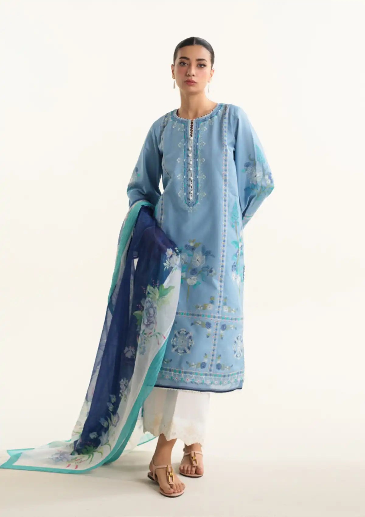 Coco By Zara Shahjahan Lawn'24 Vol-02 D-01B-DAHLIA - Mohsin Saeed Fabrics