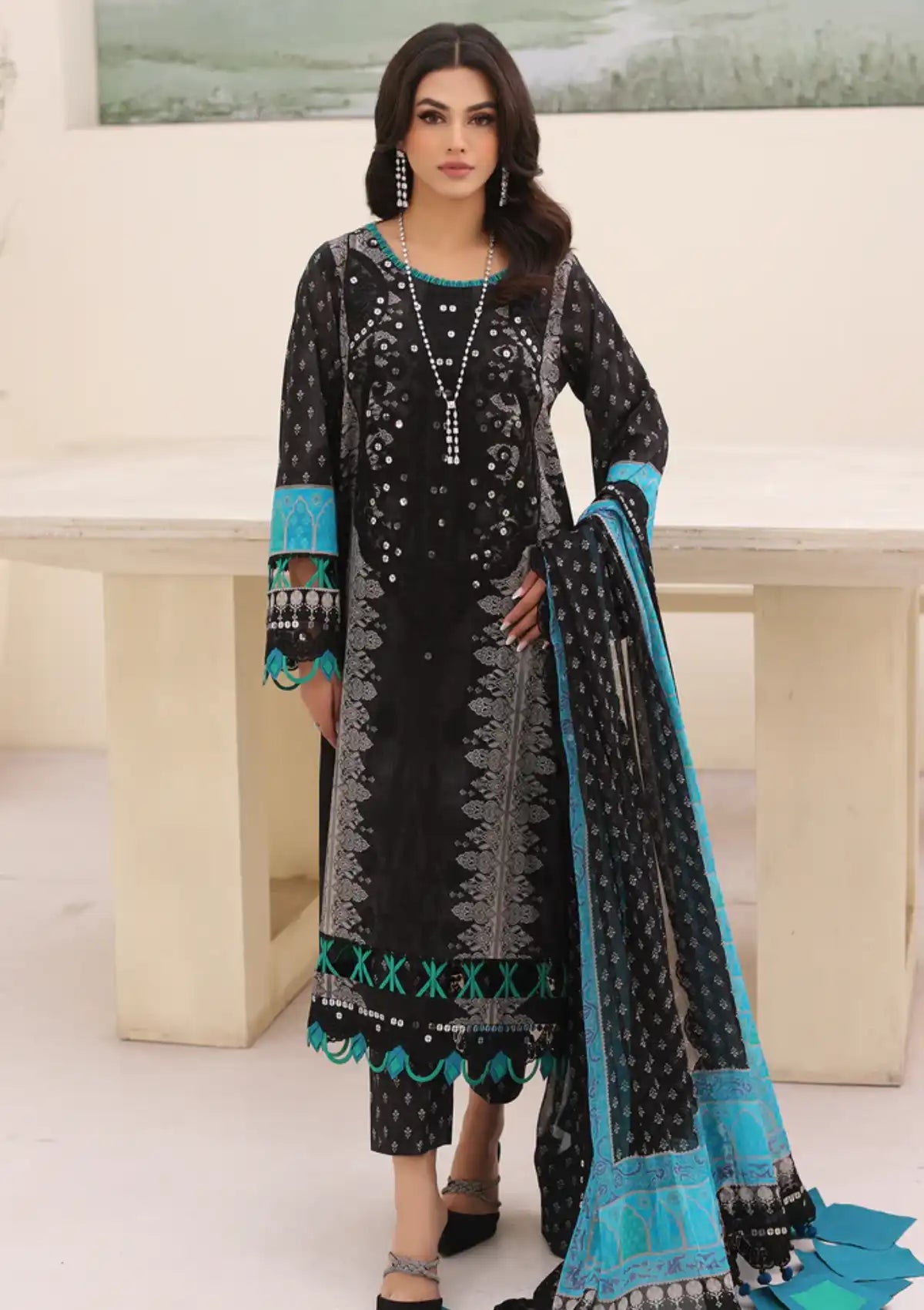 Charizma Naranji Emb Lawn'24 Vol-01 CN4-002 - Mohsin Saeed Fabrics