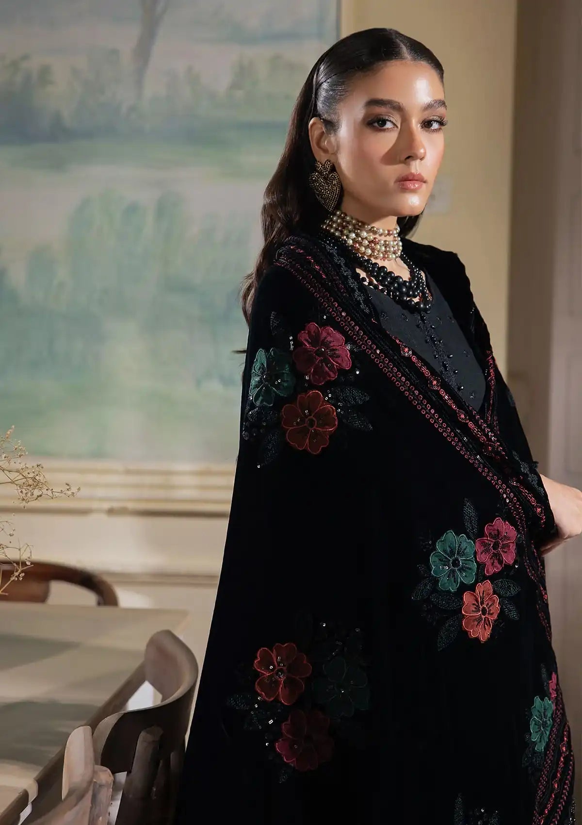Nureh Exclusive Leather Peach'23 NE-72 BRAZILA - Mohsin Saeed Fabrics