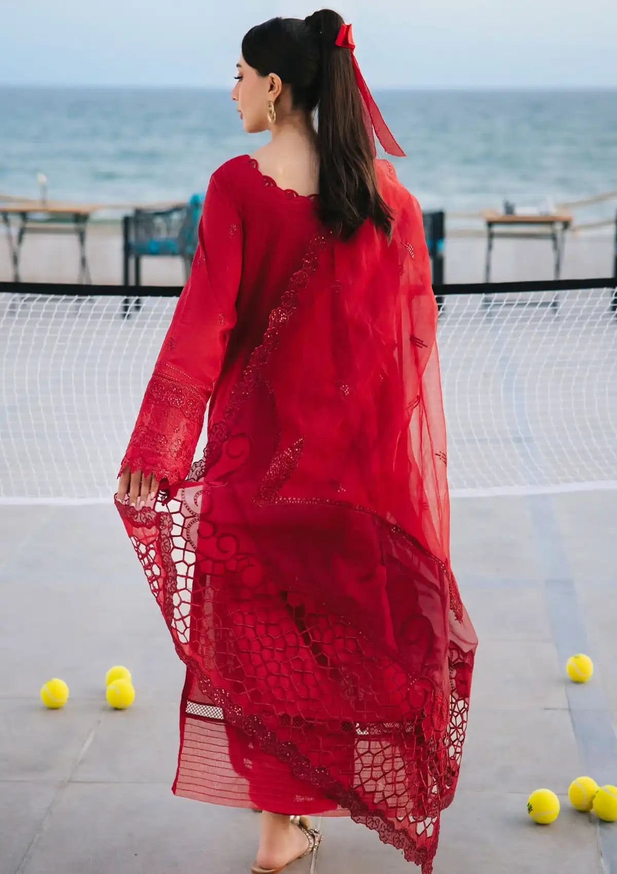 Nureh Eid Escape Luxury Lawn'24 NE-91 MIREILLE - Mohsin Saeed Fabrics
