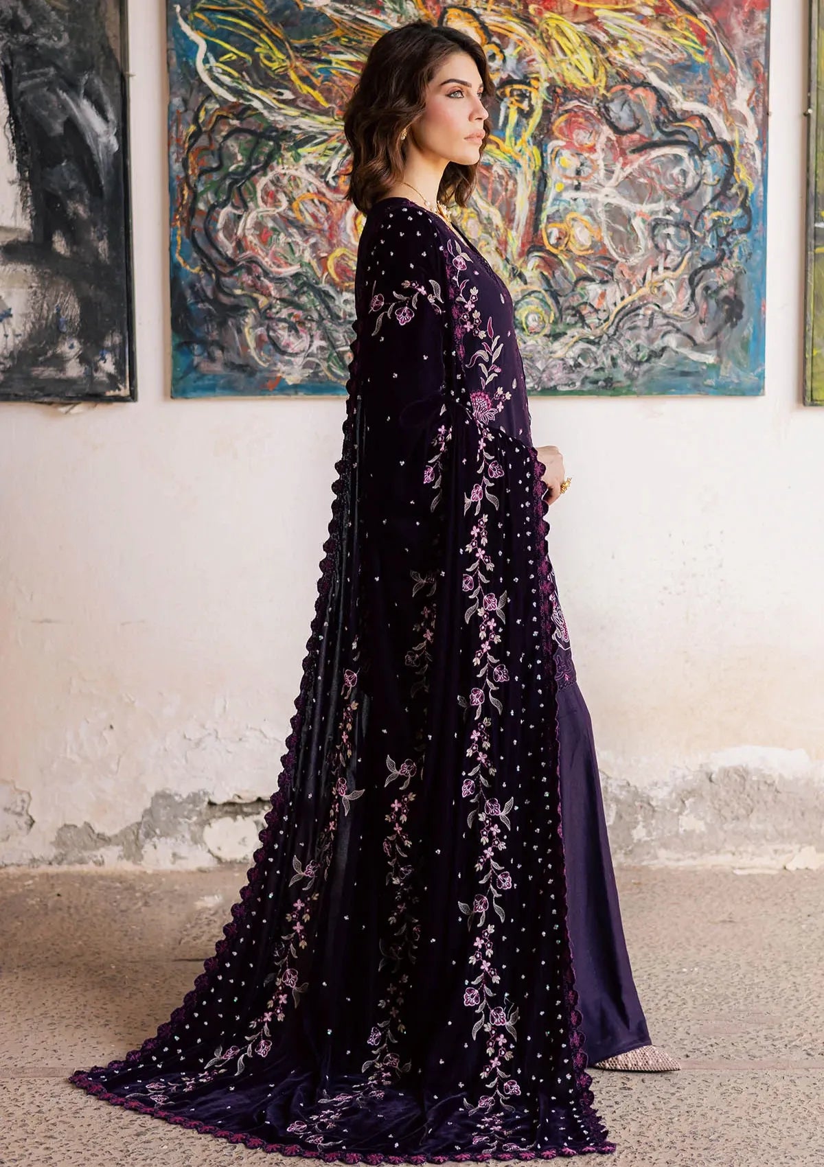 Nureh Exclusive Luxury Velvet Shawl'25 NE-182