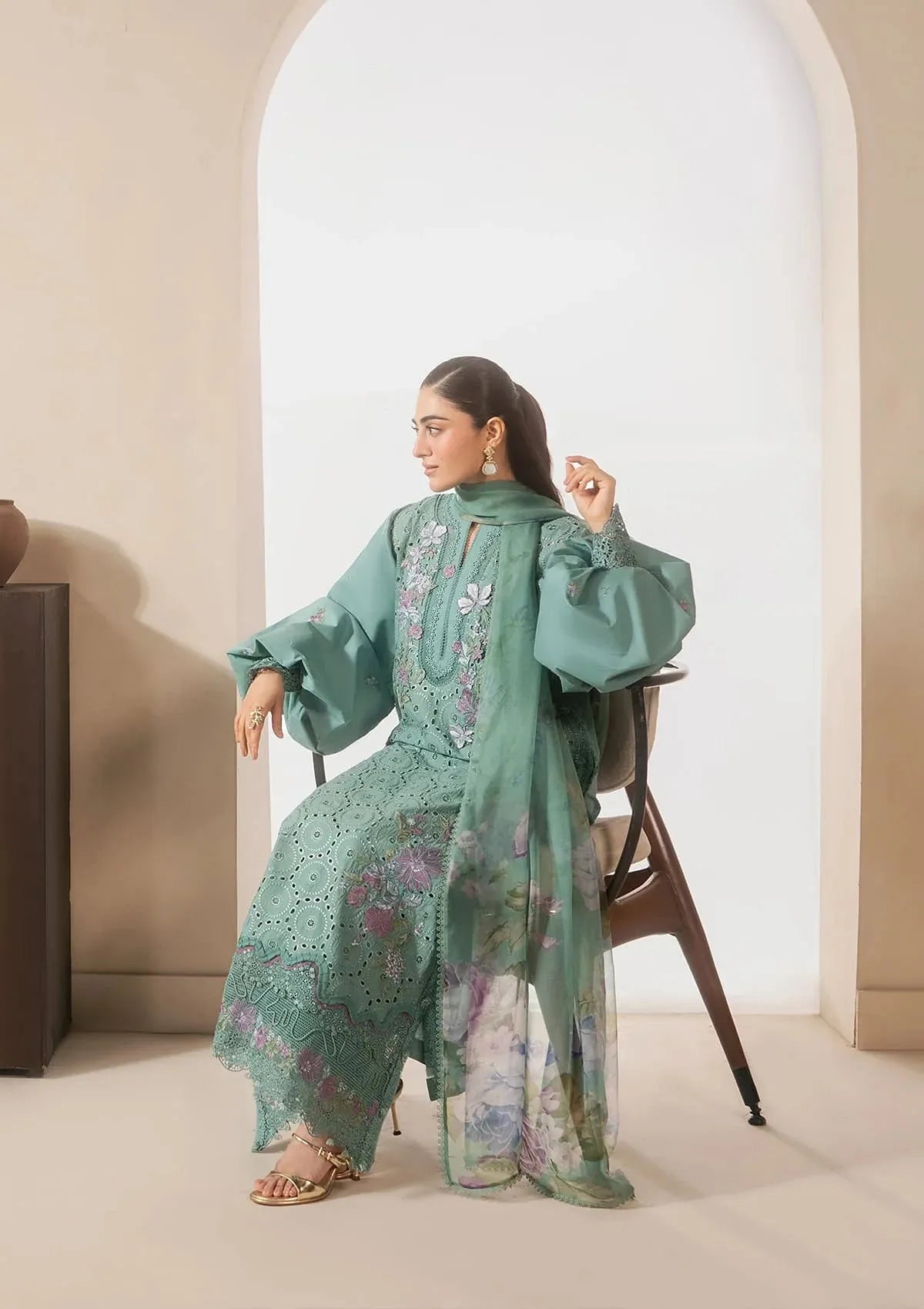 Elaf E-Craft Chikankari Lawn'26 EHC-1B WILLOW