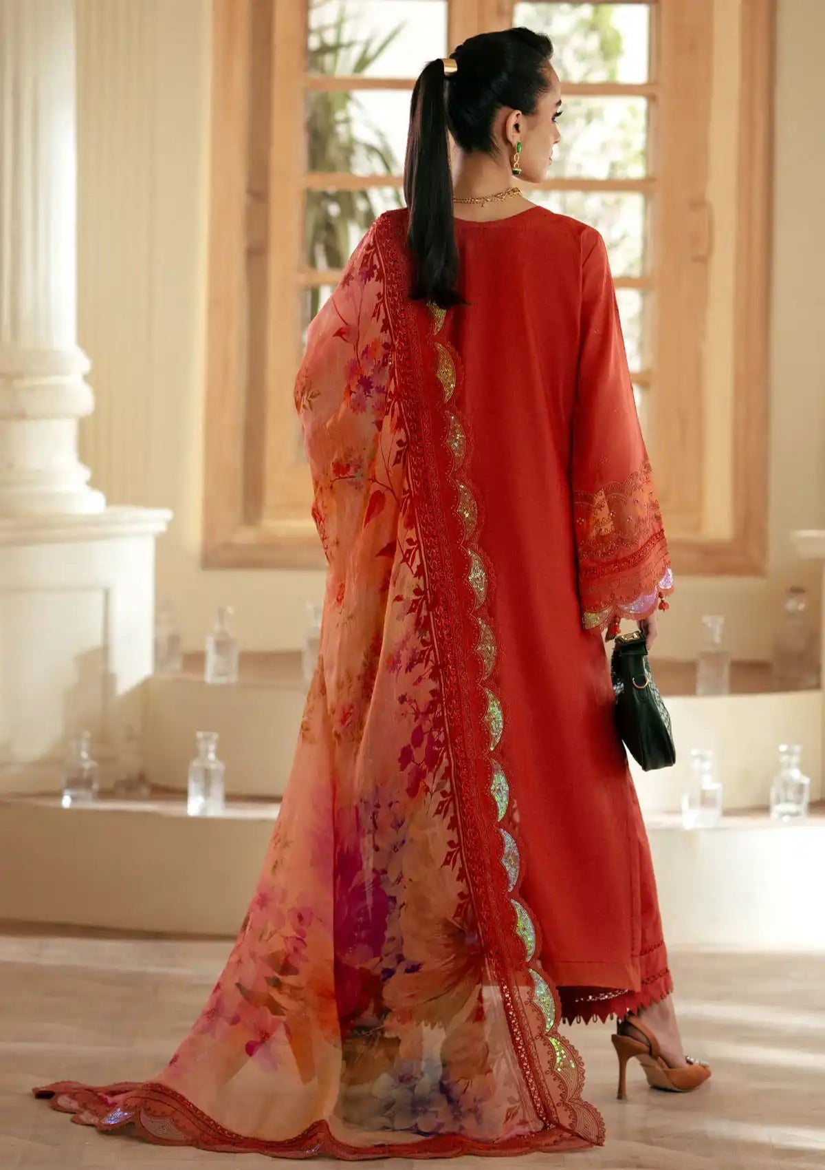 Nureh Maya Embroidered Lawn'24 NS-142 - Mohsin Saeed Fabrics