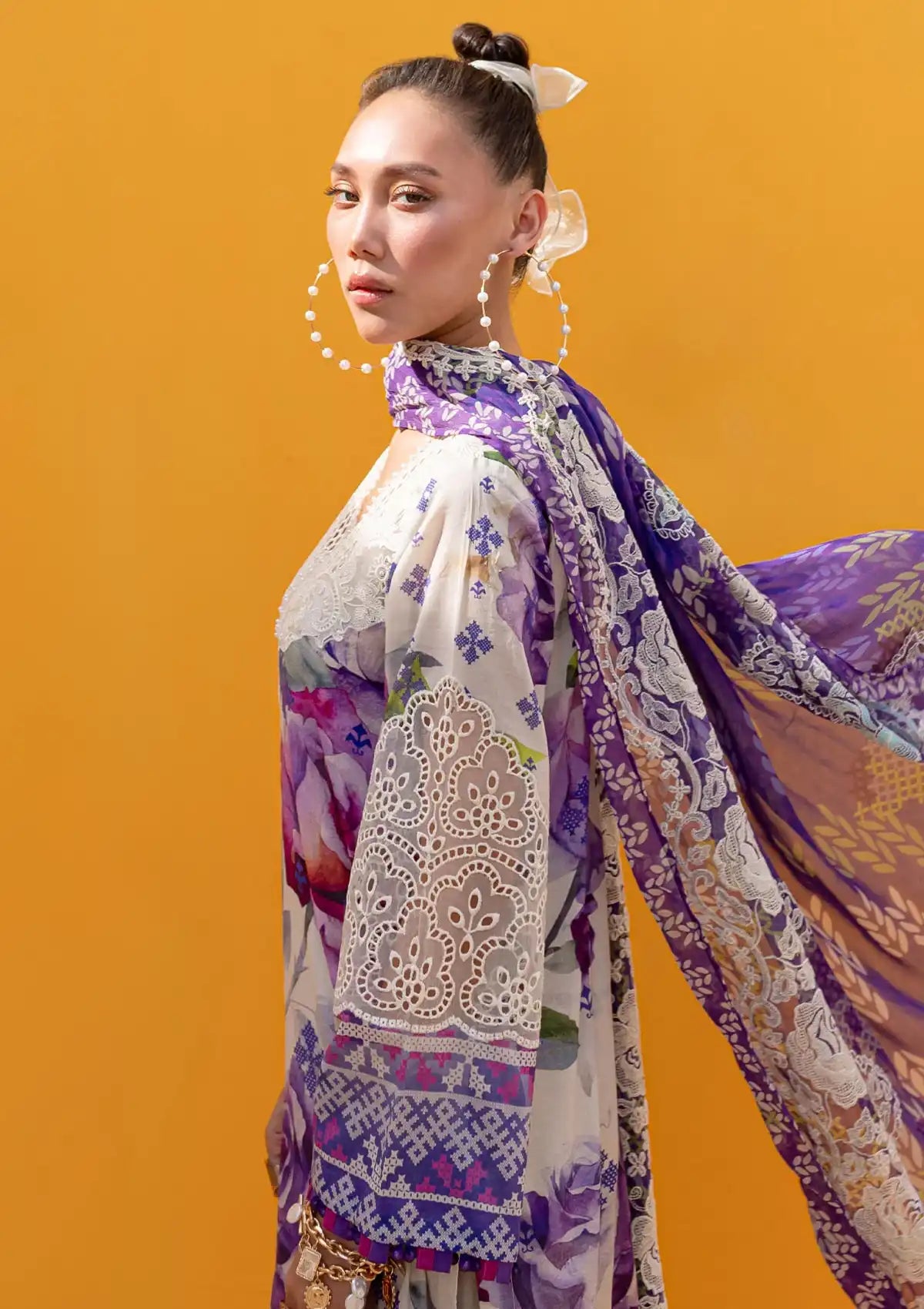 Nureh Gardenia Emb Lawn'24 NS-138-A - Mohsin Saeed Fabrics