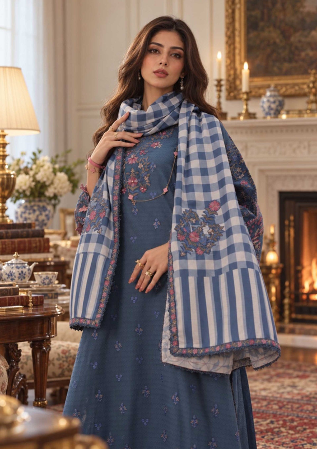 Noor By Saadia Asad Winter Pashmina Shawl '26 D-03