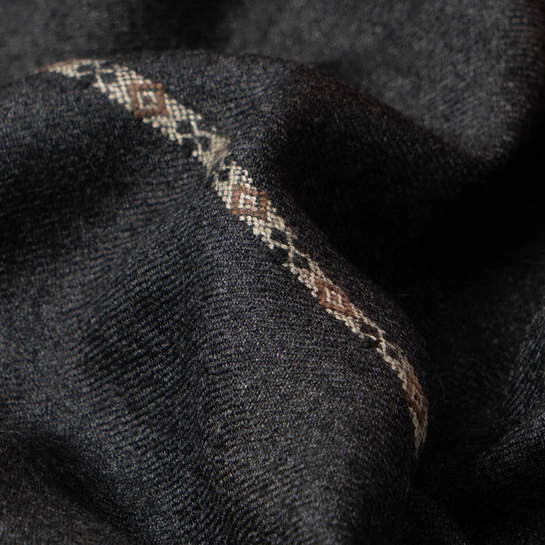 Lux Woolen Premier Shawl By Dynasty - Charcoal