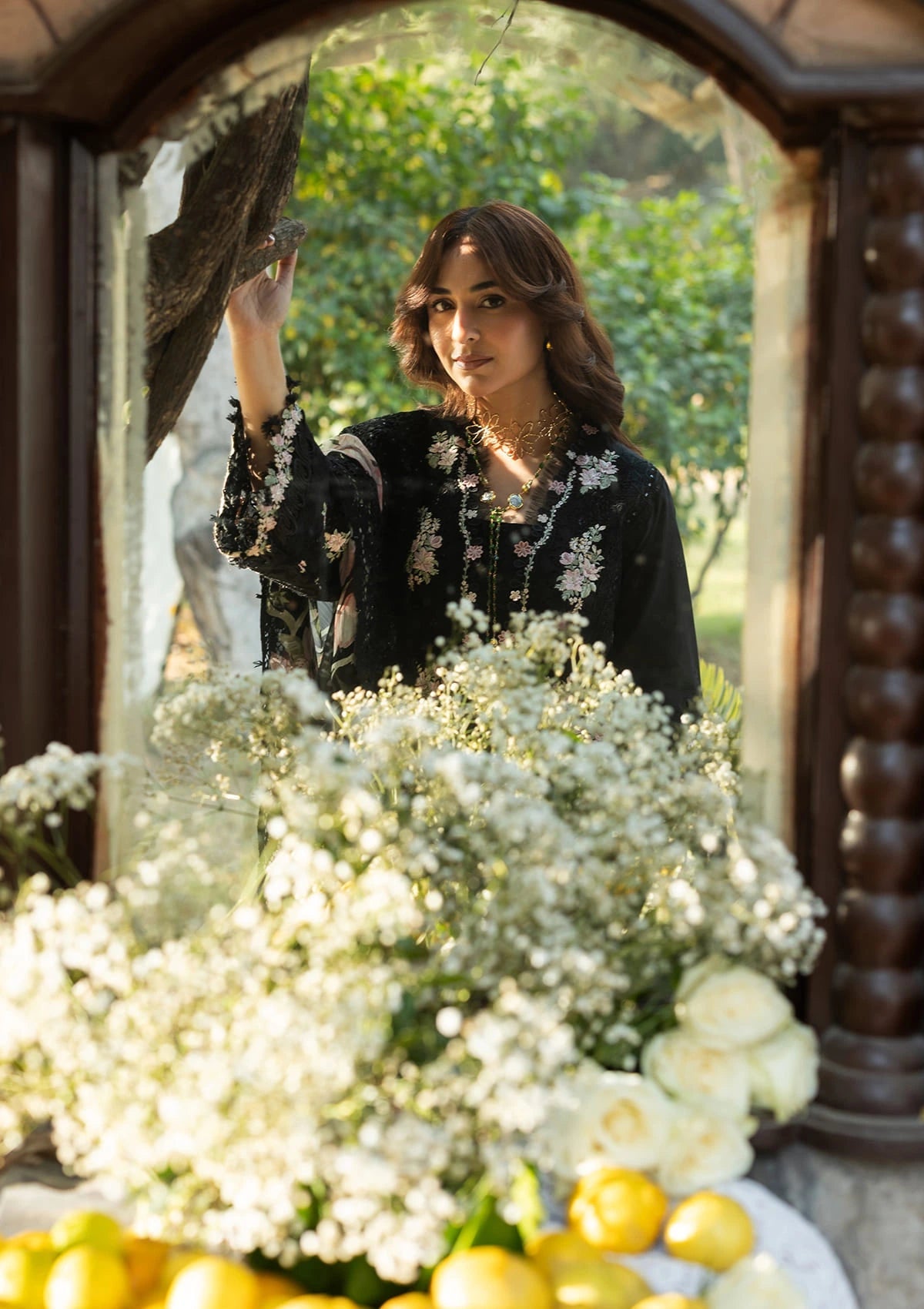 Elaf Luxury Lawn'26 ELY-2B MIDNIGHT BLOSSOM