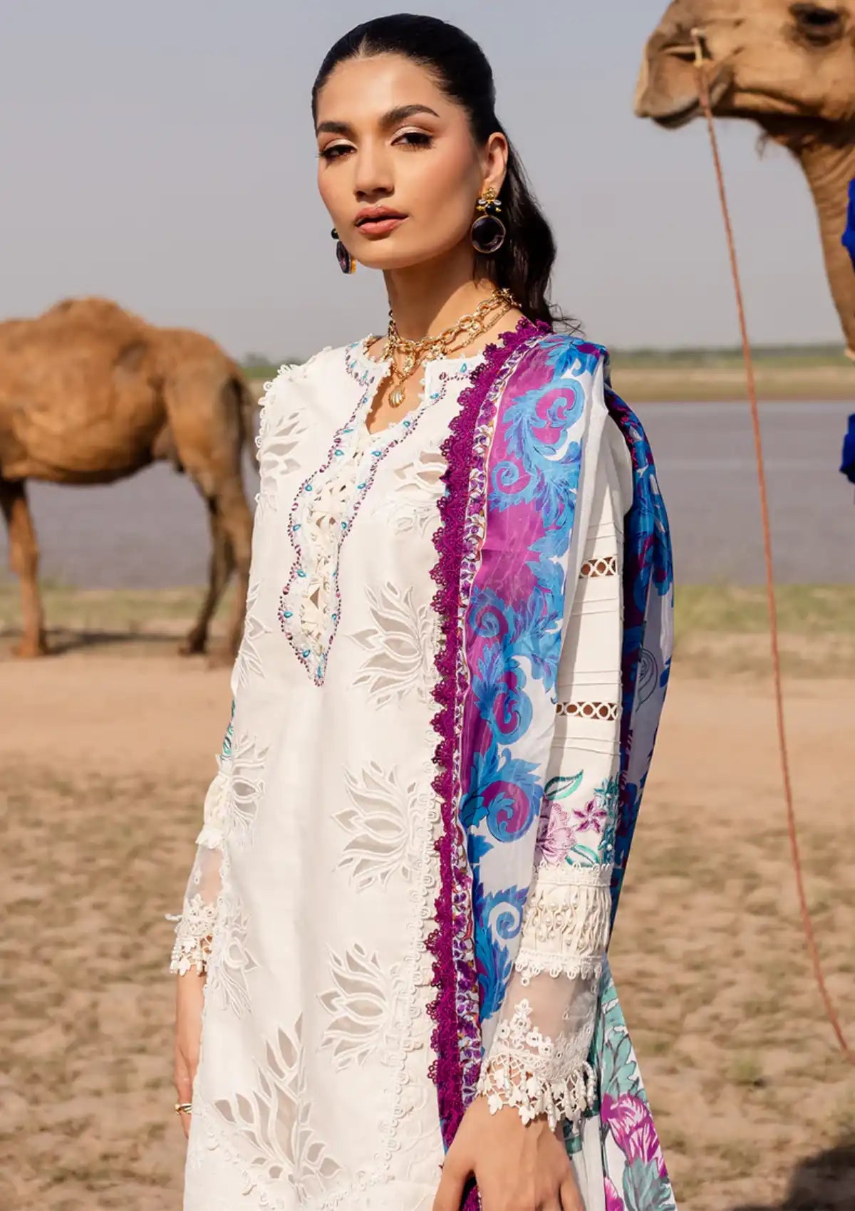 Parishay Janan Luxury Lawn'24 JL-03 - Mohsin Saeed Fabrics