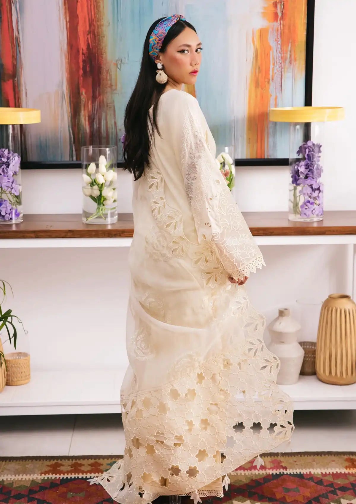 Nureh Eid Escape Luxury Lawn'24 NE-92 AMELFIE - Mohsin Saeed Fabrics