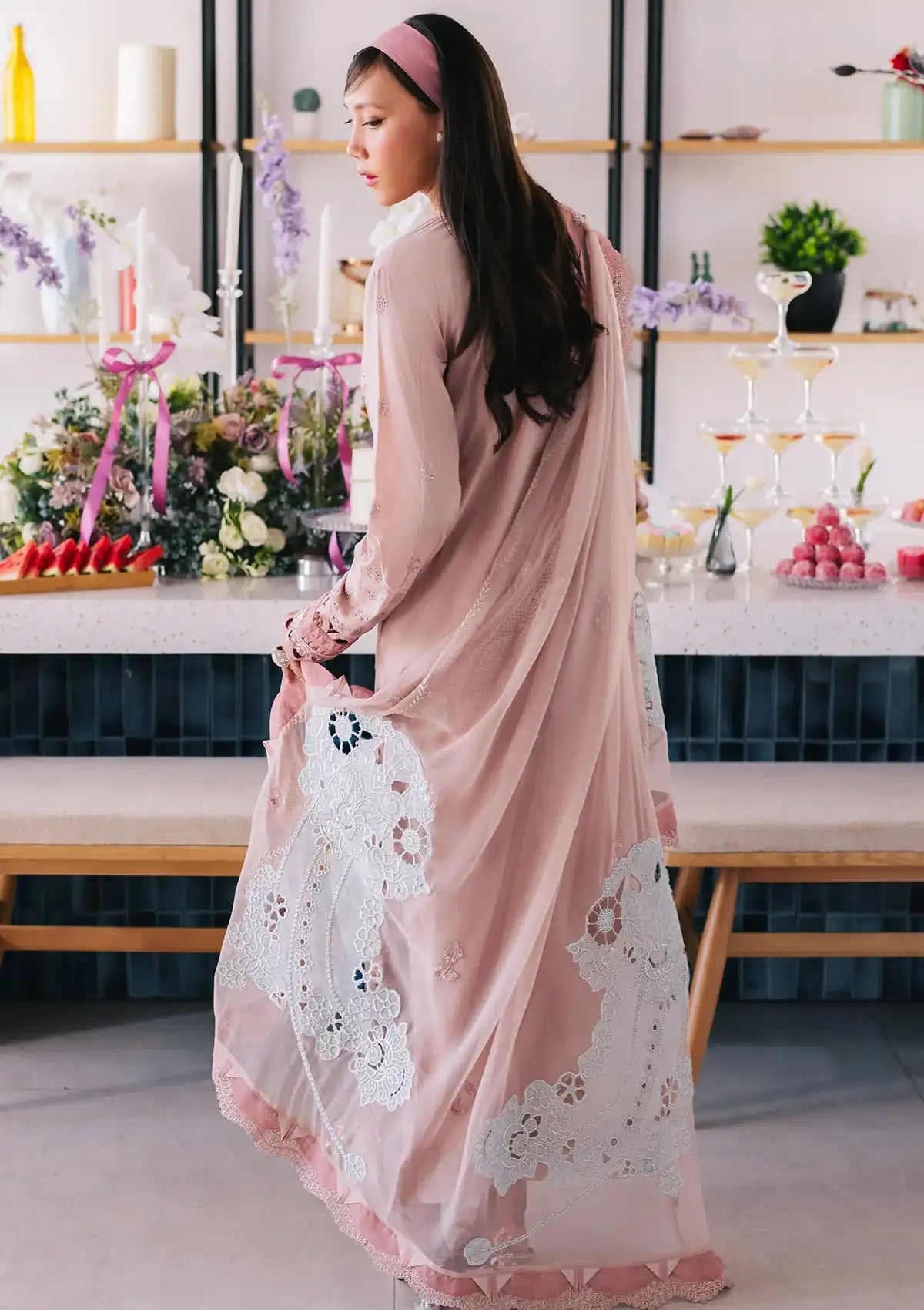 Nureh Eid Escape Luxury Lawn'24 NE-86 CINDY - Mohsin Saeed Fabrics