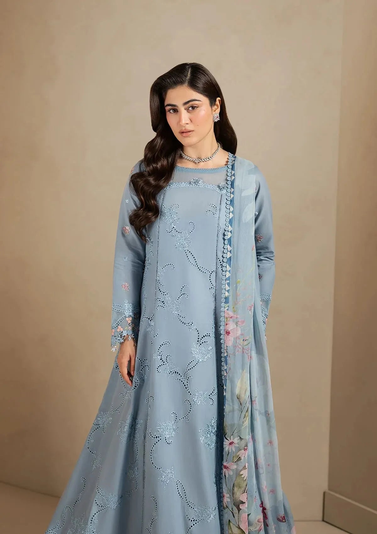 Elaf E-Craft Chikankari Lawn'26 EHC-5B PACIFIC
