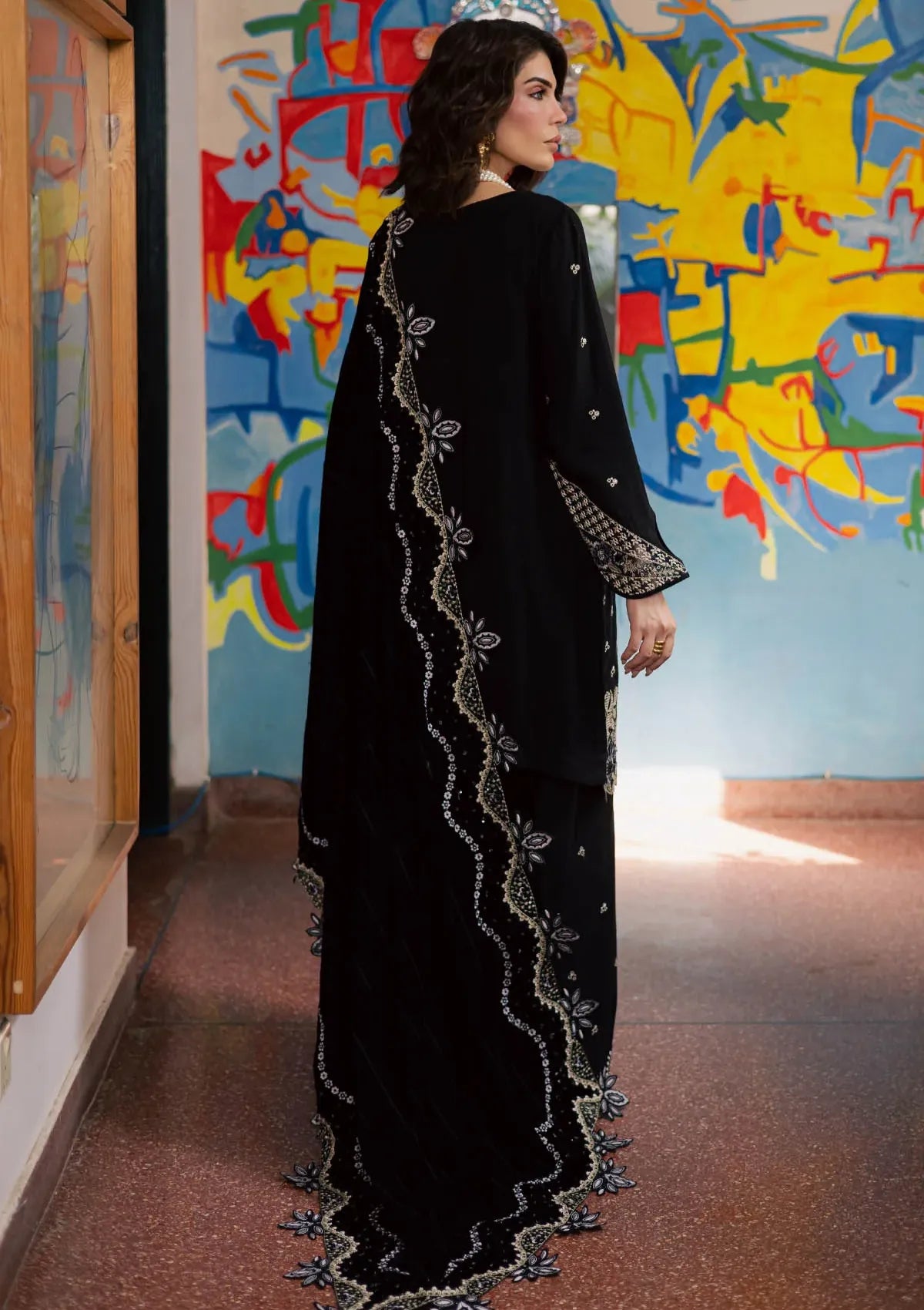 Nureh Exclusive Luxury Velvet Shawl'25 NE-185