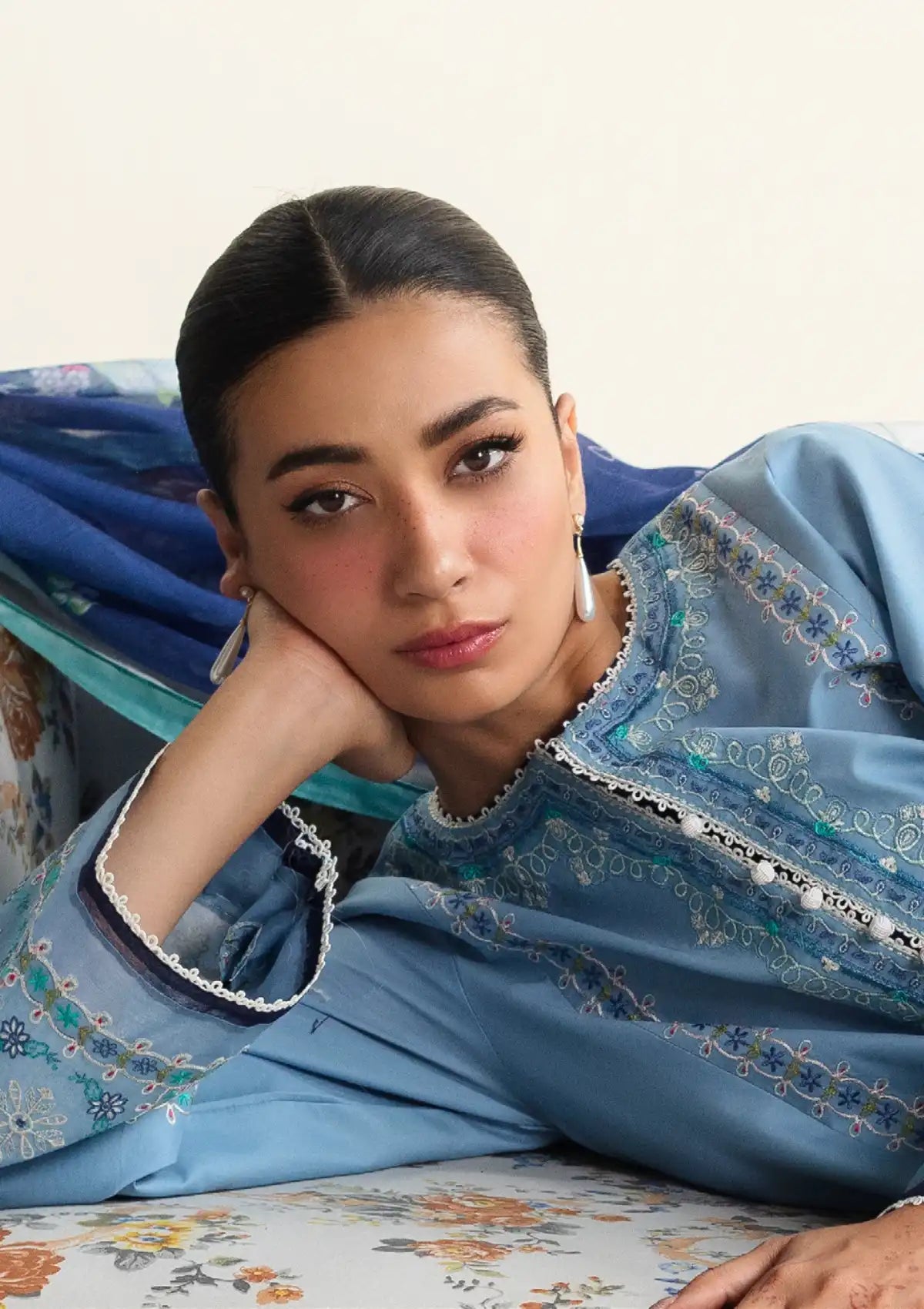 Coco By Zara Shahjahan Lawn'24 Vol-02 D-01B-DAHLIA - Mohsin Saeed Fabrics