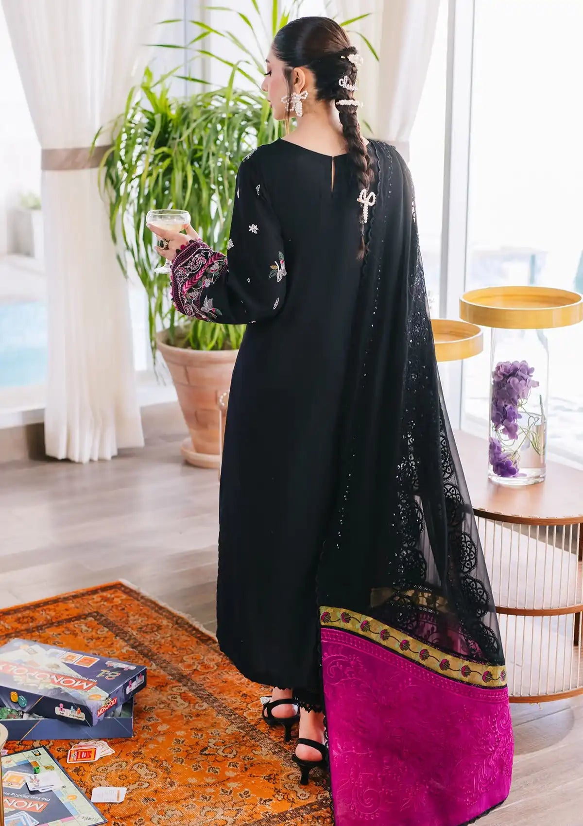 Nureh Eid Escape Luxury Lawn'24 NE-88 BOTANICA - Mohsin Saeed Fabrics
