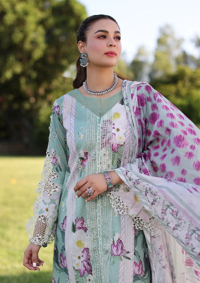 Elaf Print Chikankari Lawn'24 ECK-05B CELESTIAL