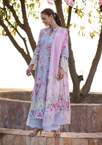 Elaf Print Chikankari Lawn'24 ECK-04A OCEAN BLOSSOMS - Mohsin Saeed Fabrics