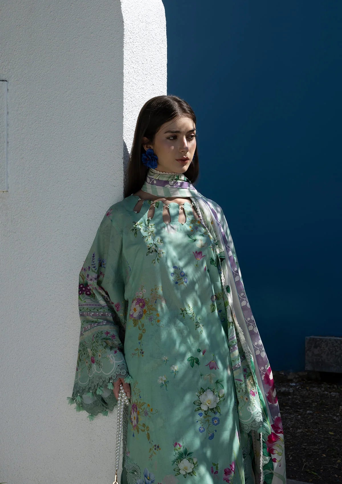 Elaf Santorini Prints Vol-1'26 EPN-7A TEAL ME