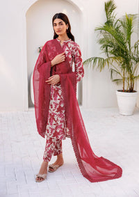 Farasha Printed Lawn'24 Jasmine Rose - Mohsin Saeed Fabrics