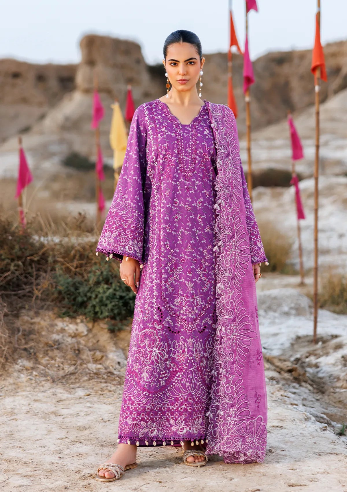 Emaan Adeel Sunlit Groove Luxury Lawn'26 -FLORAL FRENZY