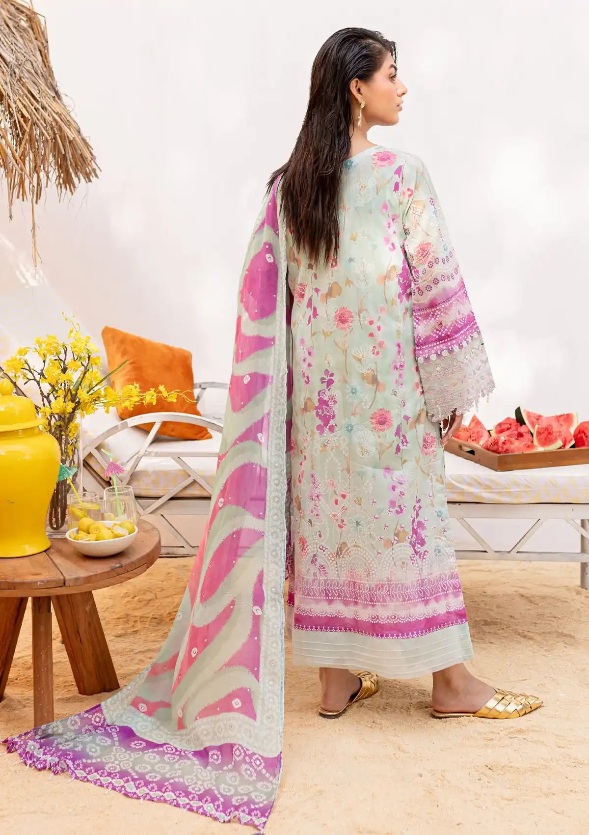 Nureh Gardenia Emb Lawn'24 NS-136-A - Mohsin Saeed Fabrics