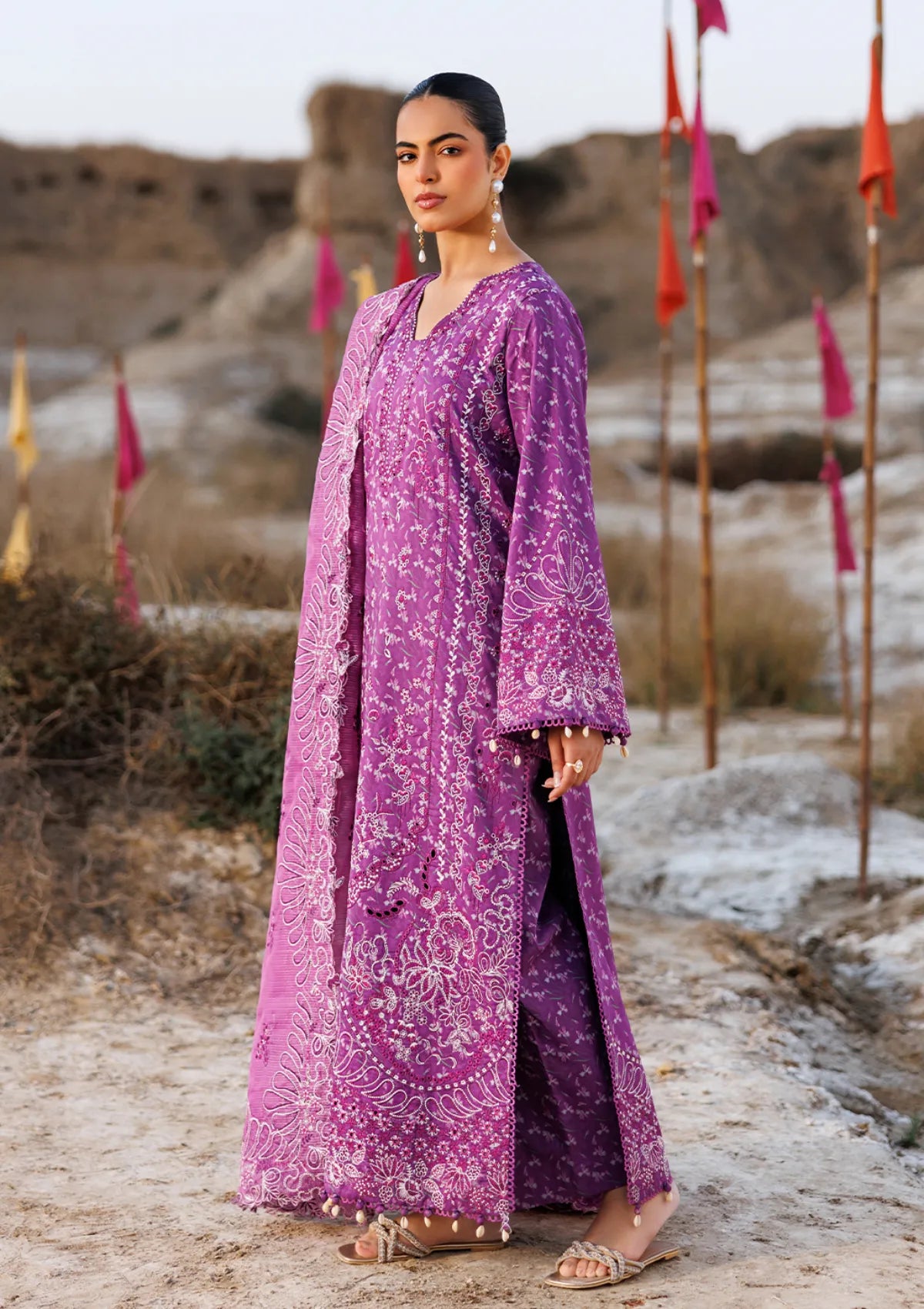 Emaan Adeel Sunlit Groove Luxury Lawn'26 -FLORAL FRENZY