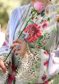Elaf Print Chikankari Lawn'24 ECK-06B OASIS - Mohsin Saeed Fabrics