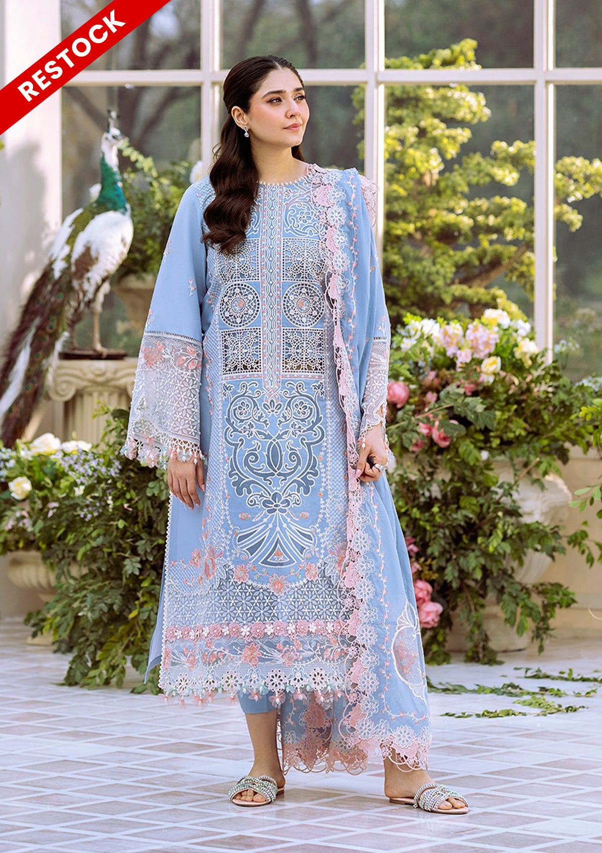 Bin Ilyas Freesia Emb Lawn'25 107-A – Mohsin Saeed Fabrics