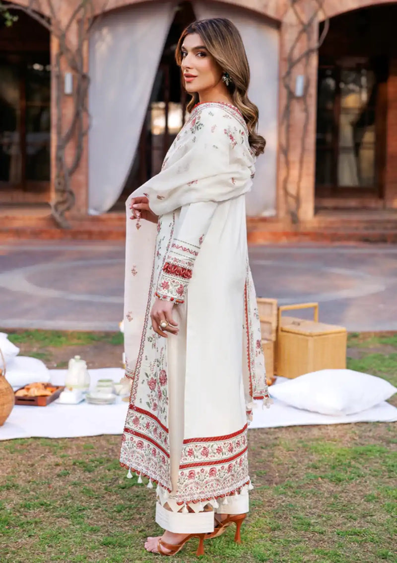 Farasha Kaavish Eid Festive Lawn'24 D-06 SURREAL WHITE - Mohsin Saeed Fabrics