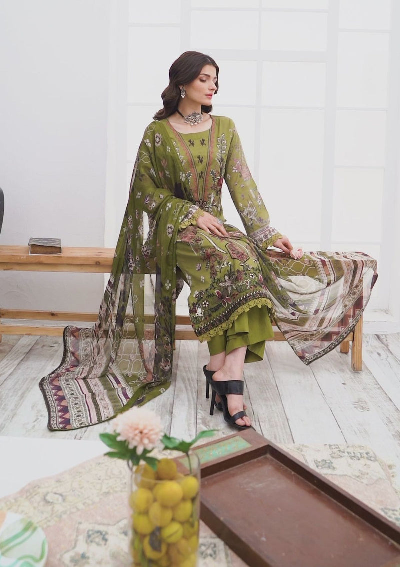 Mashaal Luxury Lawn By Ramsha'24 D-09 - Mohsin Saeed Fabrics
