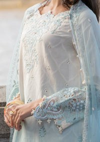 Meem Luxury Eid Lawn'24 D-07 BLUE - Mohsin Saeed Fabrics