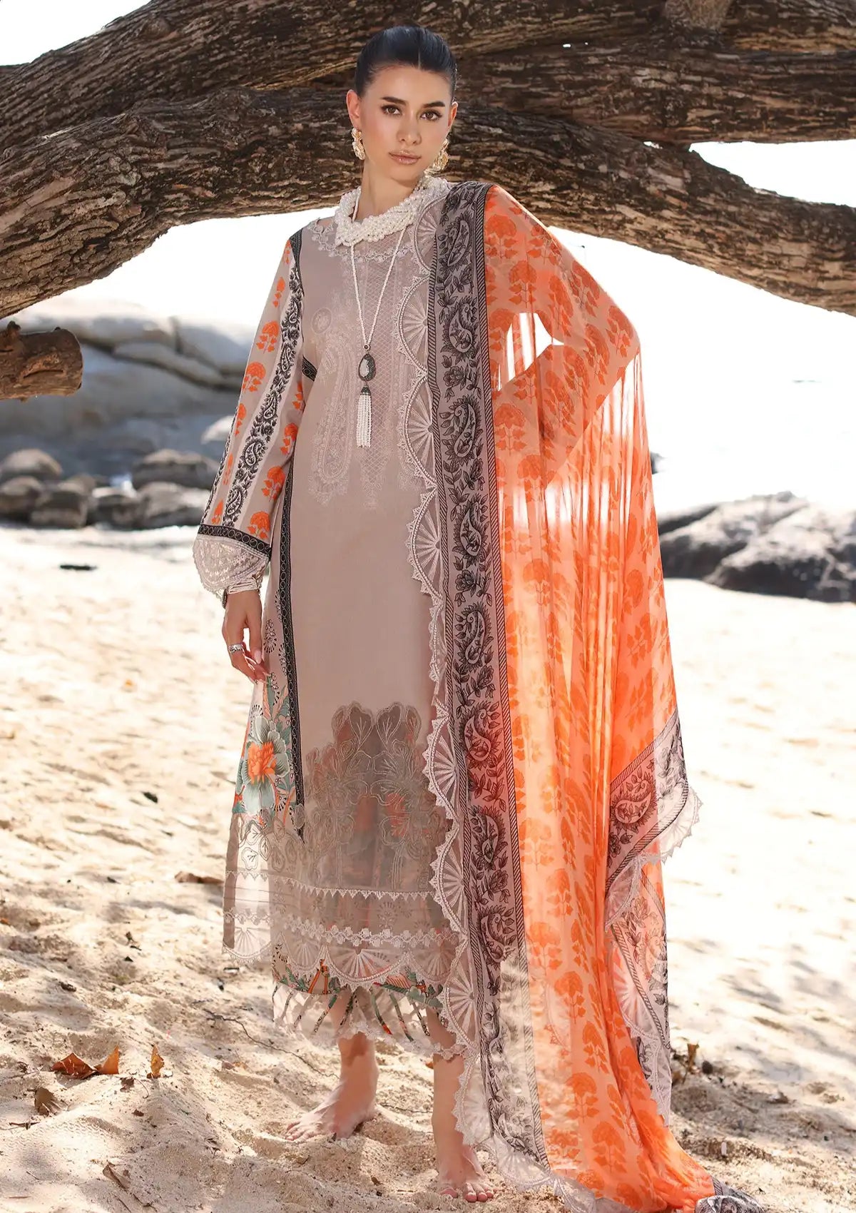 Charizma Aniq Emb Lawn'24 Vol-01 AN4-04 - Mohsin Saeed Fabrics