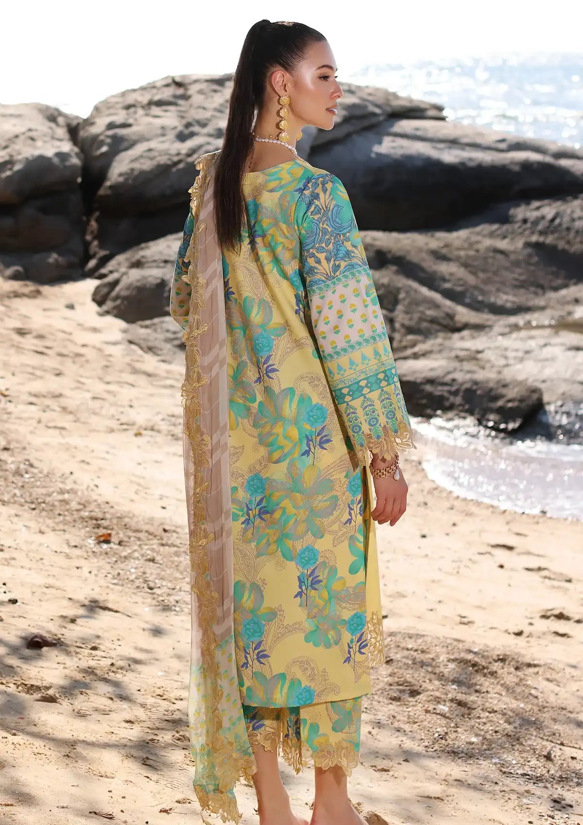 Charizma Aniq Emb Lawn'24 Vol-01 AN4-08 - Mohsin Saeed Fabrics